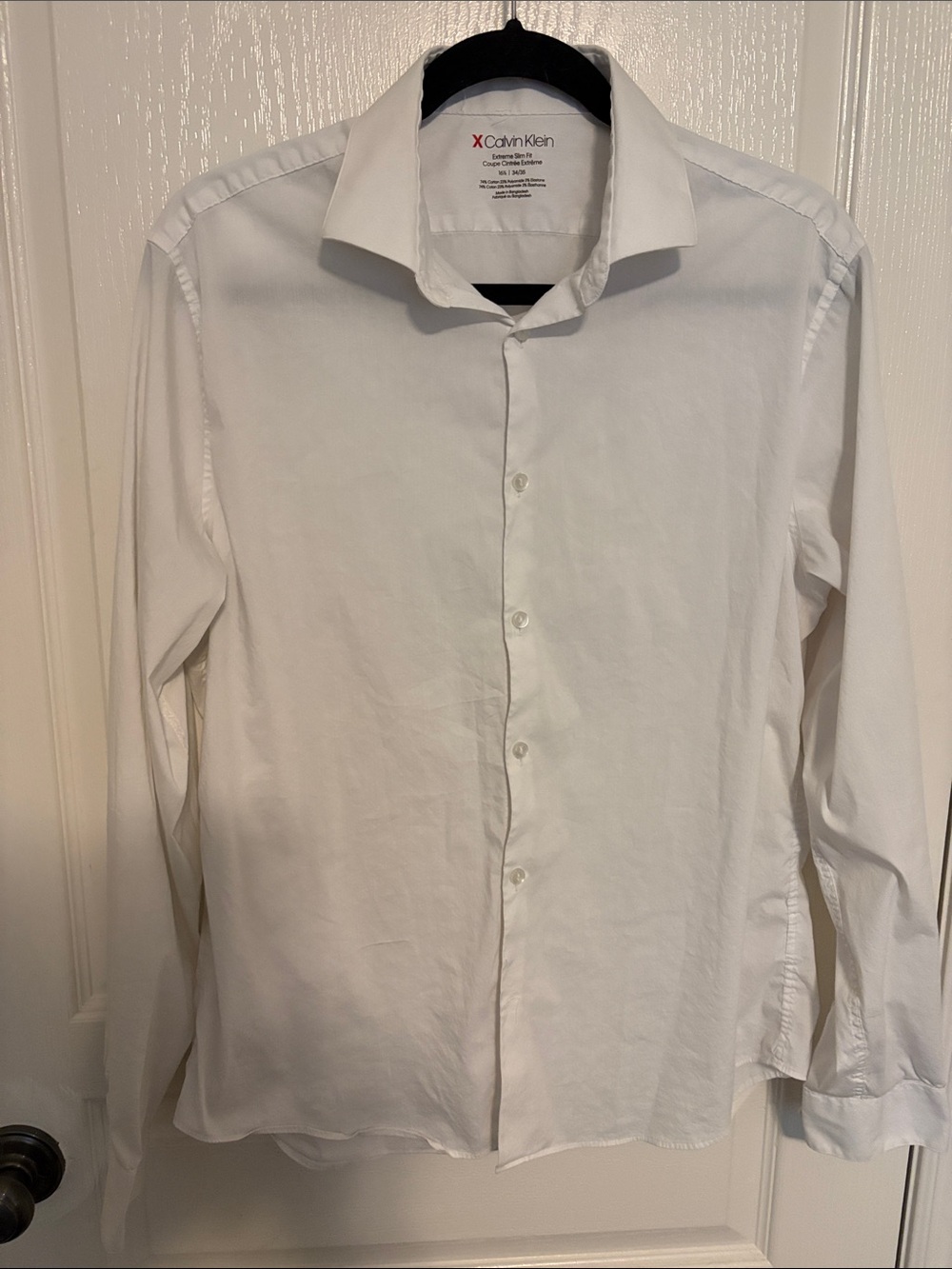 Calvin Klein White Long-Sleeve Dress Shirt